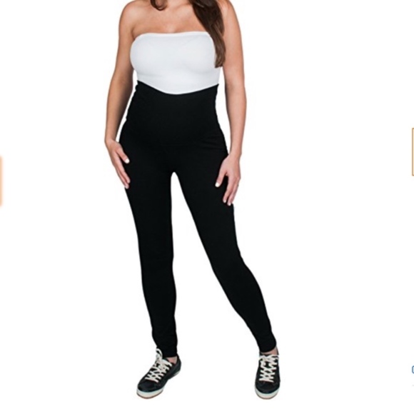 Maternity Leggings Yoga Pants Fold over waist band - Picture 2 of 4